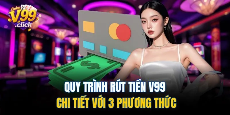 Quy trình rút tiền V99 chi tiết với 3 phương thức